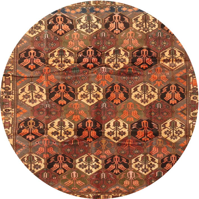 Round Traditional Orange Persian Rug, tr4086
