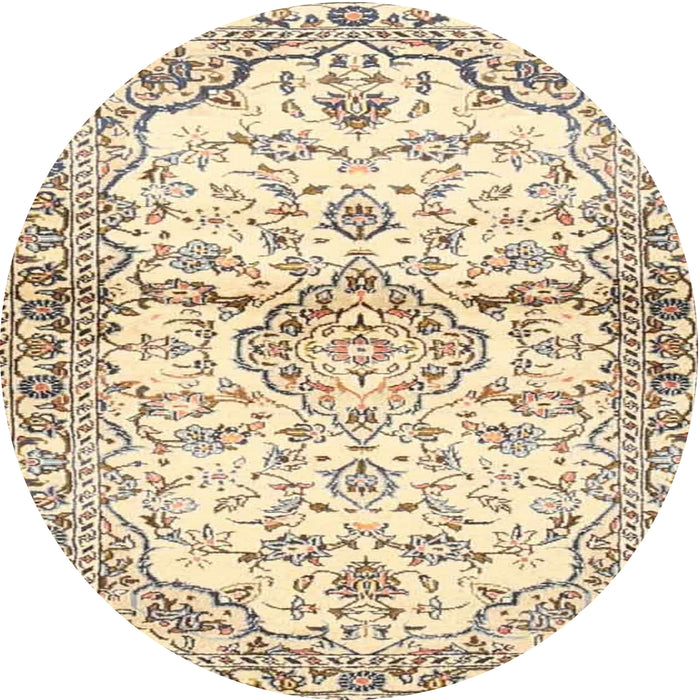 Round Traditional Dark Almond Brown Persian Rug, tr4087