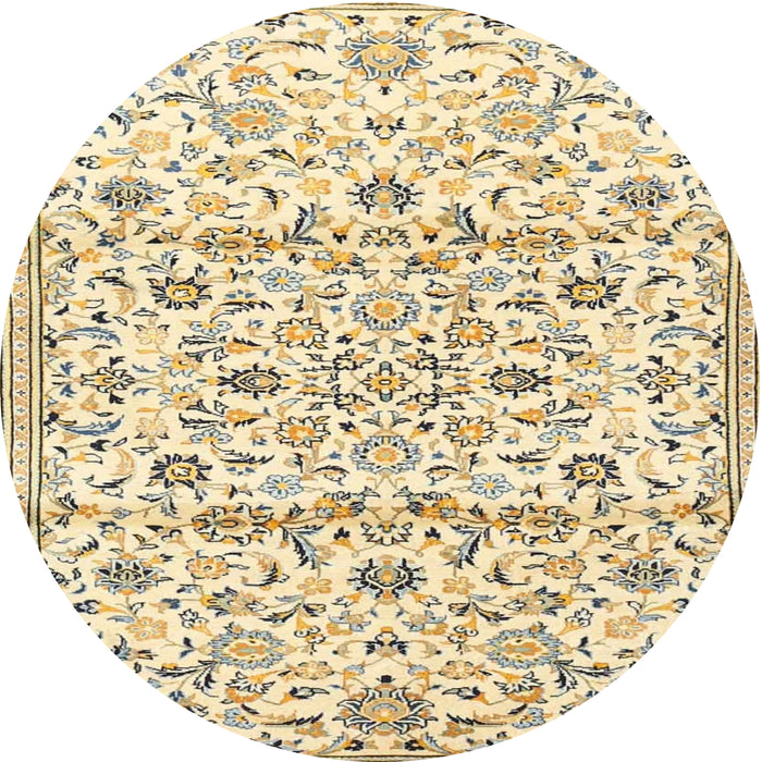 Square Machine Washable Traditional Khaki Gold Rug, wshtr4088