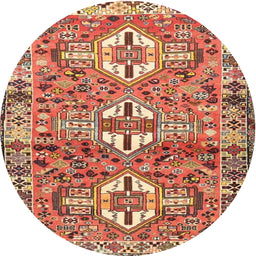 Square Machine Washable Traditional Sand Brown Rug, wshtr4089