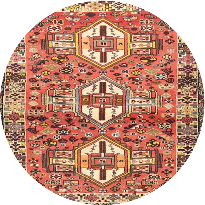 Round Traditional Sand Brown Persian Rug, tr4089