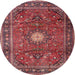 Square Machine Washable Traditional Red Rug, wshtr4093