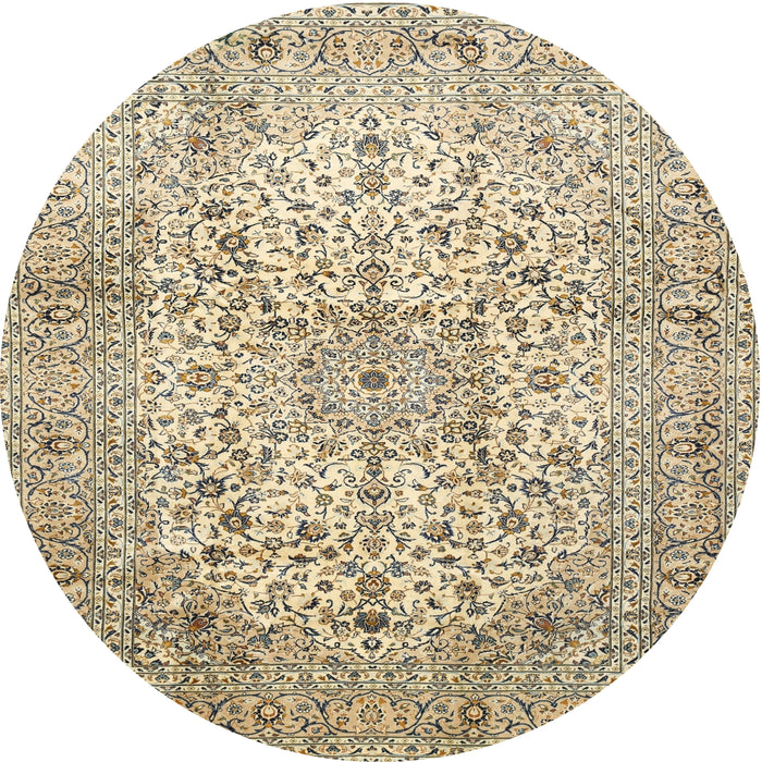 Round Traditional Brown Persian Rug, tr409