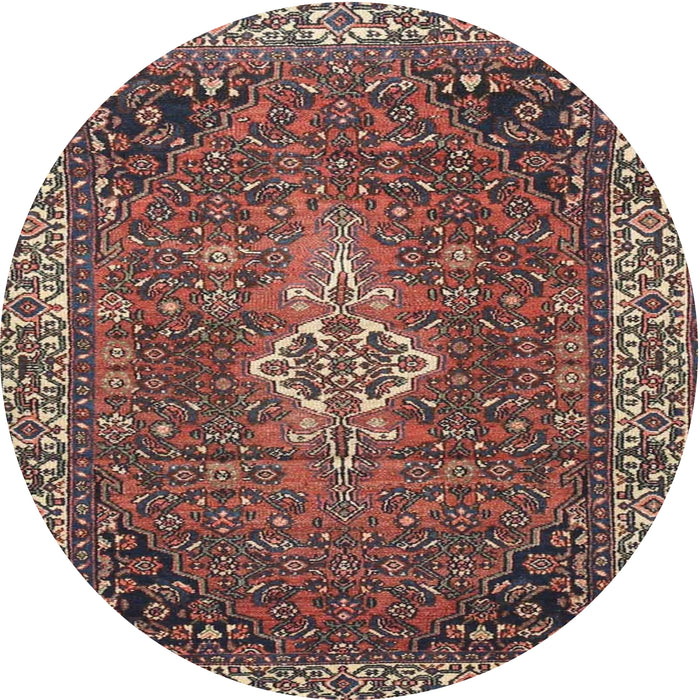 Square Machine Washable Traditional Orange Salmon Pink Rug, wshtr4100