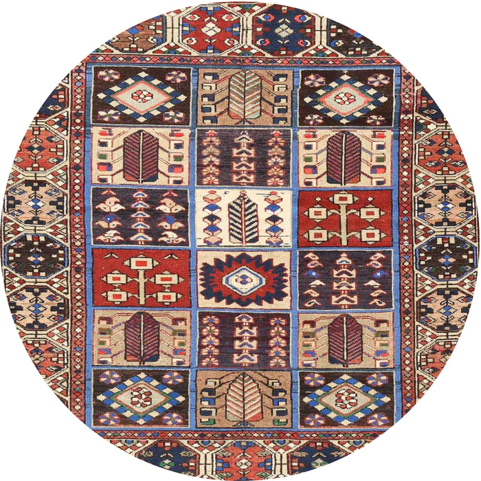 Square Machine Washable Traditional Light French Beige Brown Rug, wshtr4102