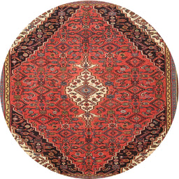 Square Machine Washable Traditional Copper Red Pink Rug, wshtr4104