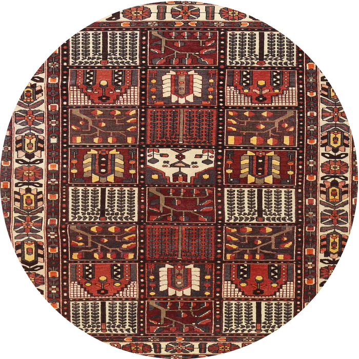 Round Traditional Saffron Red Persian Rug, tr4106