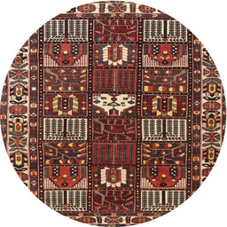 Square Machine Washable Traditional Saffron Red Rug, wshtr4106
