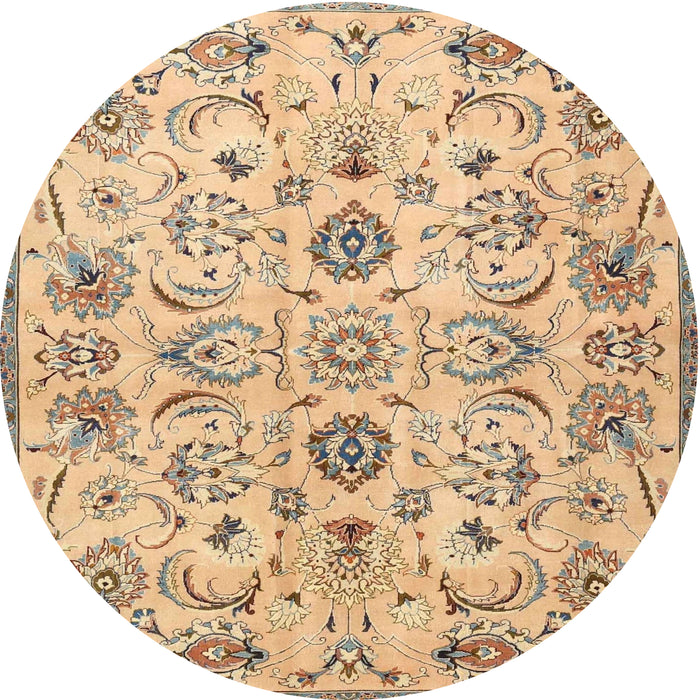 Round Traditional Copper Brown Persian Rug, tr4107