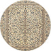 Round Traditional Brown Persian Rug, tr4109