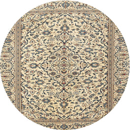 Square Machine Washable Traditional Brown Rug, wshtr4109