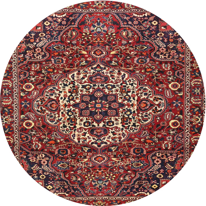 Round Traditional Orange Salmon Pink Persian Rug, tr4111