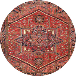 Round Traditional Sunrise Orange Persian Rug, tr4115