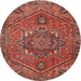 Round Traditional Sunrise Orange Persian Rug, tr4115