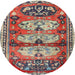 Round Traditional Brown Red Persian Rug, tr4116