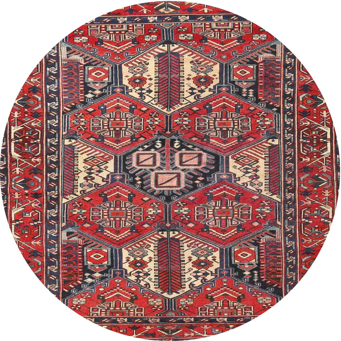Round Traditional Dark Almond Brown Persian Rug, tr4117