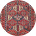Round Traditional Dark Almond Brown Persian Rug, tr4117