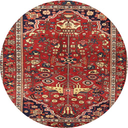 Square Machine Washable Traditional Orange Salmon Pink Rug, wshtr4118