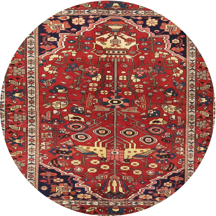 Round Traditional Orange Salmon Pink Persian Rug, tr4118