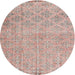 Round Traditional Rust Pink Persian Rug, tr4120