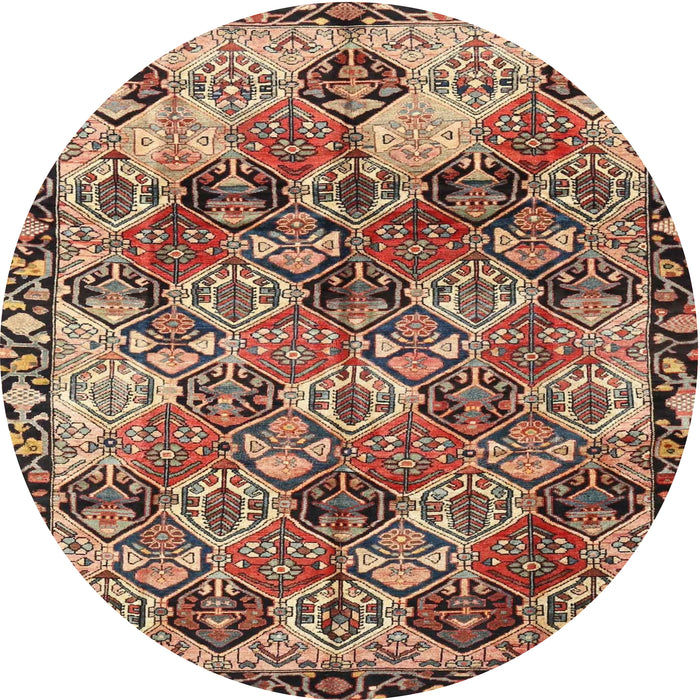 Round Traditional Red Brown Persian Rug, tr4123