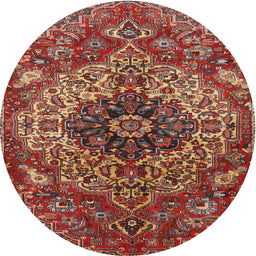 Square Machine Washable Traditional Orange Salmon Pink Rug, wshtr4125