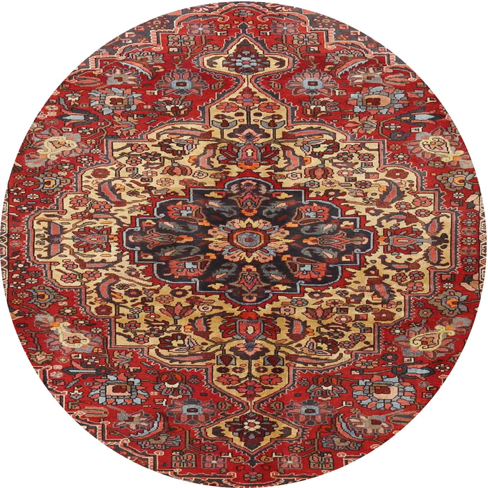 Square Machine Washable Traditional Orange Salmon Pink Rug, wshtr4125