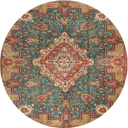 Square Machine Washable Traditional Dark Sienna Brown Rug, wshtr4127