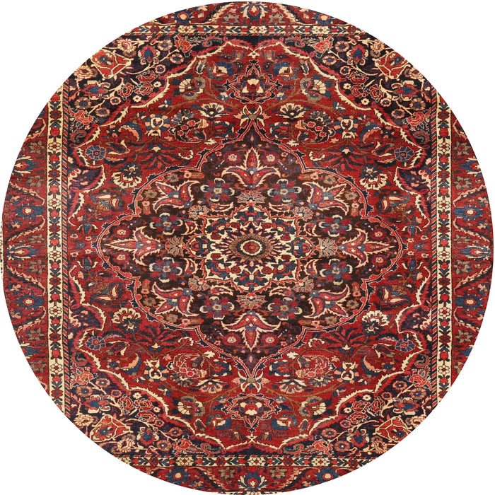 Round Traditional Rust Pink Persian Rug, tr4128