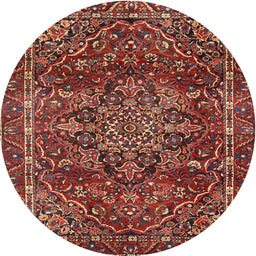 Square Machine Washable Traditional Rust Pink Rug, wshtr4128