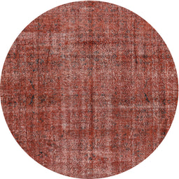 Round Traditional Sunrise Orange Persian Rug, tr4133