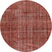 Round Traditional Sunrise Orange Persian Rug, tr4133