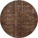 Square Machine Washable Traditional Sienna Brown Rug, wshtr4134