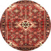 Square Machine Washable Traditional Tomato Red Rug, wshtr4138