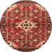 Round Traditional Red Persian Rug, tr4138