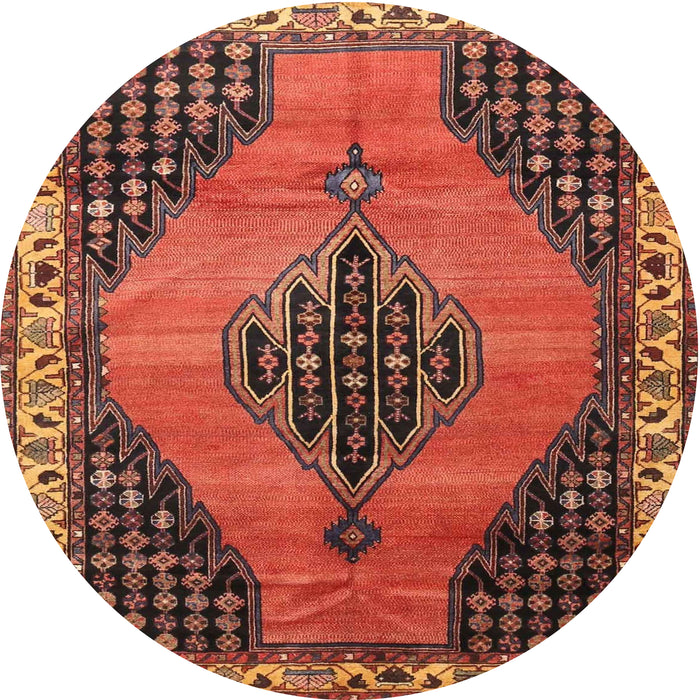 Round Traditional Red Medallion Rug, tr4139
