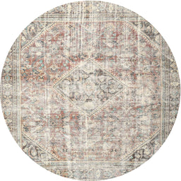 Round Traditional Desert Sand Beige Persian Rug, tr4140