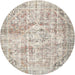 Round Traditional Desert Sand Beige Persian Rug, tr4140