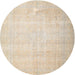 Round Traditional Deep Peach Orange Persian Rug, tr4144