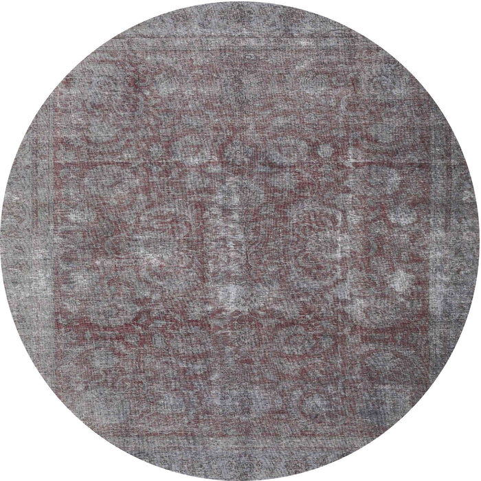 Square Machine Washable Traditional Gunmetal Gray Rug, wshtr4145
