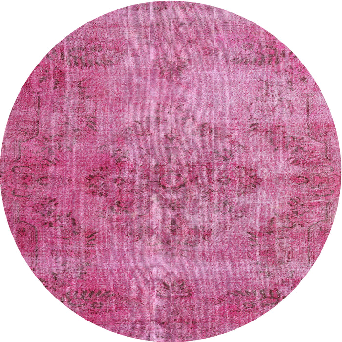 Round Traditional Hot Pink Persian Rug, tr4146