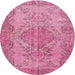 Square Machine Washable Traditional HotPink Rug, wshtr4147