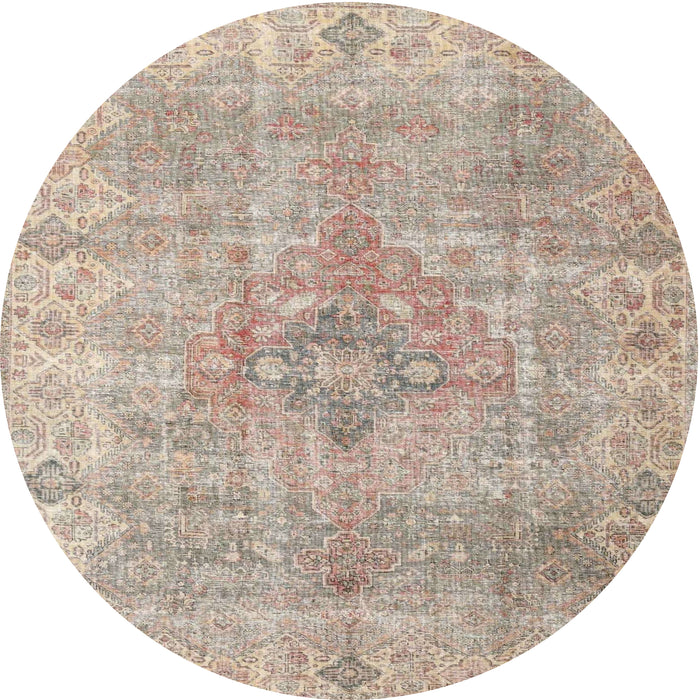 Square Machine Washable Traditional Camel Brown Rug, wshtr4152