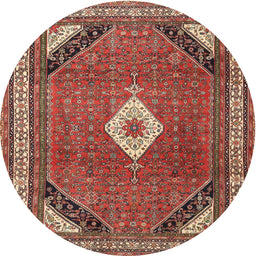 Square Machine Washable Traditional Orange Salmon Pink Rug, wshtr4154