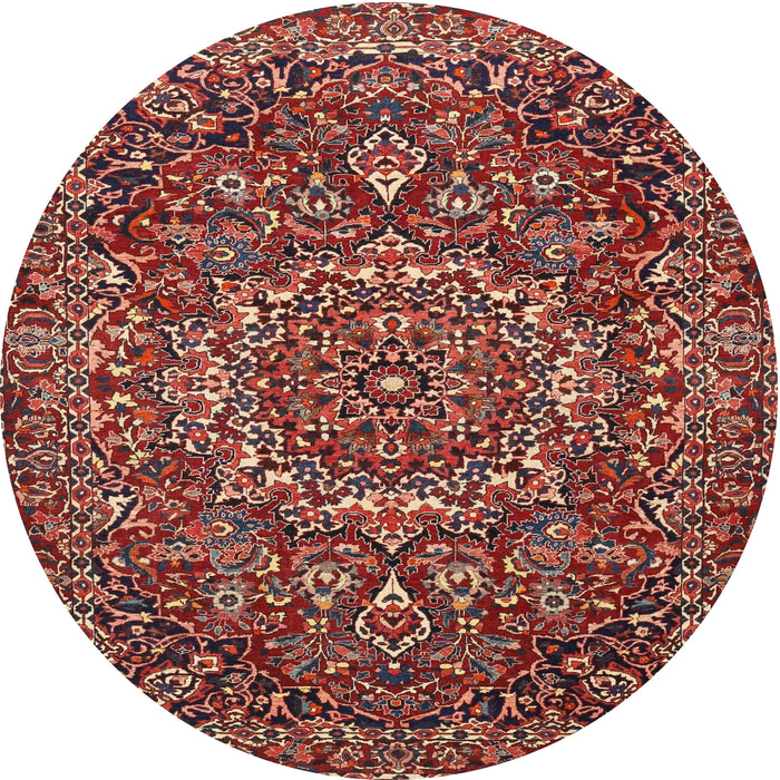 Square Machine Washable Traditional Orange Salmon Pink Rug, wshtr4155