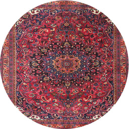 Square Machine Washable Traditional Raspberry Purple Rug, wshtr4158