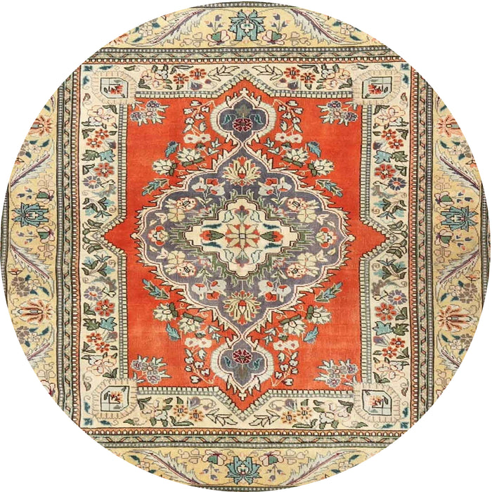 Square Machine Washable Traditional Sienna Brown Rug, wshtr4160