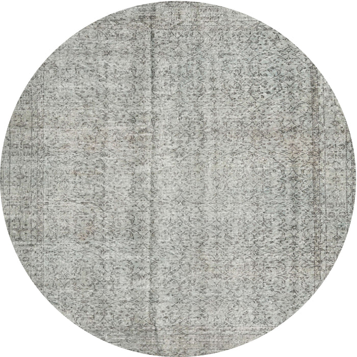 Square Machine Washable Traditional Pale Silver Gray Rug, wshtr4167
