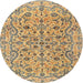 Round Traditional Brown Persian Rug, tr4170