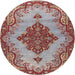 Round Traditional Tan Brown Medallion Rug, tr4171